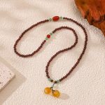 Natural garnet & red agate three-layer stacked bracelet, high-end Chinese style retro wrist jewelry for women. - Image 3