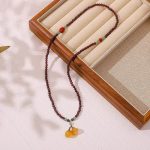 Natural garnet & red agate three-layer stacked bracelet, high-end Chinese style retro wrist jewelry for women. - Image 4