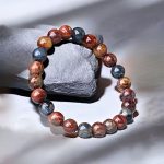 Multicolor natural Pietersite bead bracelet, colorful wood stone & storm stone, high-quality gem bulk supply. - Image 2