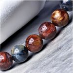 Multicolor natural Pietersite bead bracelet, colorful wood stone & storm stone, high-quality gem bulk supply. - Image 4