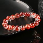 Flower inclusion crystal bracelet, natural crystal embedded with rose petals, fashion lucky stone jewelry bulk supply. - Image 2
