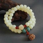 Jadeified Bodhi Root Bracelet, unisex wearable prayer beads hand jewelry. - Image 3