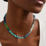 Handmade beaded natural stone necklace, versatile colorful neck chain, fashion clavicle chain.