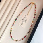 Spring and summer trendy clavicle chain, multi-tone natural stone & freshwater pearl mixed beaded design, colorful glass vintage neck jewelry.