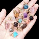 Crystal Agate Rough Stone Gold-Plated Electroplated Charms, Semi-finished Accessories for Handmade DIY Crafts