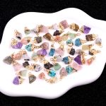 Crystal Agate Rough Stone Gold-Plated Electroplated Charms, Semi-finished Accessories for Handmade DIY Crafts - Image 3