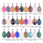Natural Crystal Agate Flat Teardrop Pendant, Stone Charms, DIY Jewelry Accessories Wholesale - Image 2