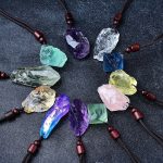 Unisex Natural Mixed Crystal Rough Stone Pendant, White Amethyst Citrine Rose Quartz Mineral Ornaments, Festival Gifts