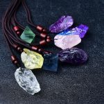 Unisex Natural Mixed Crystal Rough Stone Pendant, White Amethyst Citrine Rose Quartz Mineral Ornaments, Festival Gifts - Image 3
