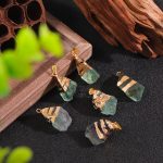 Irregular Natural Stone Pendant, Polished Green Crystal Charms, DIY Jewelry Accessories Wholesale - Image 3