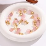 Natural Rose Quartz Raw Stone Pendant, Pink Crystal Necklace Charms, DIY Jewelry Accessories - Image 2