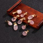 Natural Rose Quartz Raw Stone Pendant, Pink Crystal Necklace Charms, DIY Jewelry Accessories - Image 3