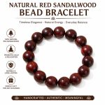 Premium Indian Lobular Red Sandalwood Bracelet - High Density 108 Beads Wooden Mala Rosary Buddhist Prayer Beads - Image 2