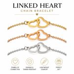 Summer Mirror Stainless Steel Double Heart Matching Bracelet - DIY Minimalist Fashion Couples Anklet & Bracelet - Image 2