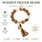 Natural Phoebe Wood Beaded Bracelet - New Chinese Style Hetian Jade Amber Beaded Meditation Strand - Image 2