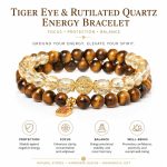 Natural Golden Tiger Eye Rutilated Quartz Bracelet - Multi-Loop Citrine Stacking Luxury Crystal Jewelry Gift - Image 2