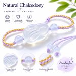 Niche Natural Agate Bunny Woven Rope Bracelet - White Chalcedony Rabbit Beaded Strand Fine Jewelry - Image 2