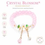 Camellia Daisy Crystal Beaded Bracelet - Colorful Crackle Glass Beads Sunflower Strand Friendship Jewelry - Image 2