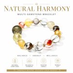 Rainbow Multi-Treasure Crystal Bracelet - Premium Yellow Phantom Rutilated Quartz Beaded Strand Hand Jewelry - Image 2