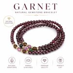 New Chinese Style Garnet Multi-Loop Bracelet - Light Luxury 3-Loop Stacking Natural Stone Jewelry for Women - Image 2