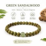 Natural Green Sandalwood Beaded Bracelet - Old Material Meditation Wooden Mala Beads Unisex Wrist Jewelry - Image 2