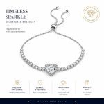 French Adjustable 2-Carat Heart Faux Moissanite Bracelet - Personalized Romantic Love Heart Chain for Women - Image 2