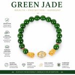 Jasper Jade Color Crystal Bracelet - Green Round Beads White Quartz New Chinese Style Beaded Strand - Image 2