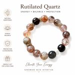 Black Gold Super Seven Natural Crystal Bracelet - Smokey Quartz Wealth Attraction XiaoHongShu Viral Jewelry - Image 2