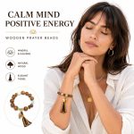 Natural Phoebe Wood Beaded Bracelet - New Chinese Style Hetian Jade Amber Beaded Meditation Strand - Image 3