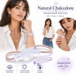 Niche Natural Agate Bunny Woven Rope Bracelet - White Chalcedony Rabbit Beaded Strand Fine Jewelry - Image 3