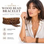 Golden Silk Sandalwood Bracelet - Solid Wood 8mm 10mm 108 Beads Buddhist Prayer Mala Men Women Gift - Image 3