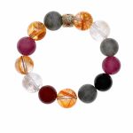 Natural Five Elements Crystal Beaded Bracelet - Clear Transparent Multi-Treasure Gemstone Spiritual Energy Jewelry