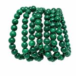 Natural Malachite Straight Grain Eye Bracelet - Versatile Green Gemstone Turquoise Beaded Strand Jewelry