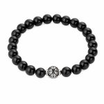 Natural Rainbow Eye Obsidian Fine Beaded Bracelet - s925 Sterling Silver Smokey Quartz Strand Minimalist Jewelry