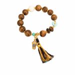 Natural Phoebe Wood Beaded Bracelet - New Chinese Style Hetian Jade Amber Beaded Meditation Strand