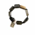 Natural Crystal Beaded Bracelet - Women Minimalist Sterling Silver Chain Necklace Jewelry Gift for Girlfriend