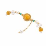 Natural Stone Amber Beeswax Bracelet - Light Luxury Retro New Chinese Style Beaded Strand Jewelry for Best Friend