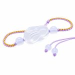 Niche Natural Agate Bunny Woven Rope Bracelet - White Chalcedony Rabbit Beaded Strand Fine Jewelry