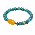 Retro New Chinese Style Chalcedony Abacus Bead Bracelet - Natural Agate Lucky Loop Chain Jewelry