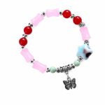 Jingdezhen Ceramic Star & Butterfly Bracelet - Forest Style Single Loop Beaded Strand Student Gift