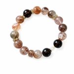 Black Gold Super Seven Natural Crystal Bracelet - Smokey Quartz Wealth Attraction XiaoHongShu Viral Jewelry